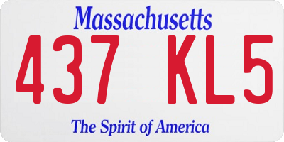 MA license plate 437KL5