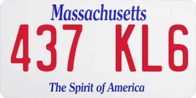 MA license plate 437KL6