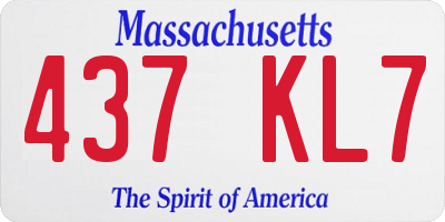 MA license plate 437KL7