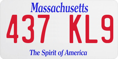MA license plate 437KL9