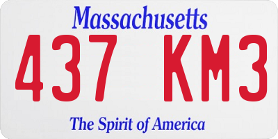 MA license plate 437KM3