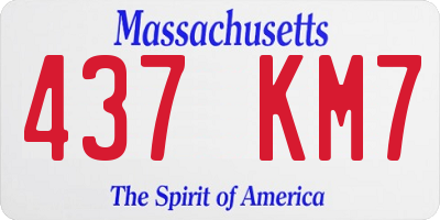 MA license plate 437KM7