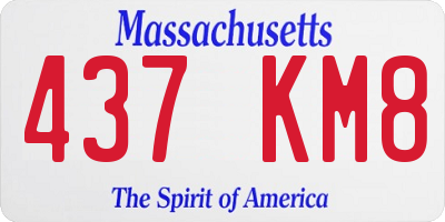MA license plate 437KM8