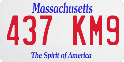 MA license plate 437KM9
