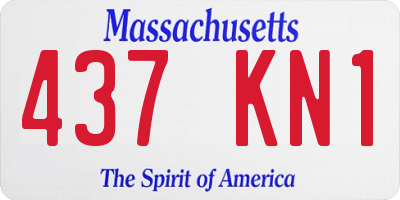 MA license plate 437KN1