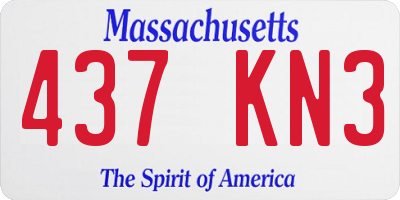 MA license plate 437KN3