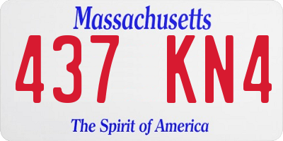 MA license plate 437KN4