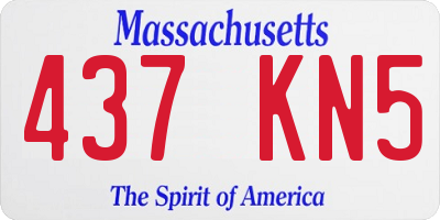 MA license plate 437KN5