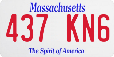 MA license plate 437KN6