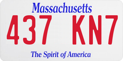 MA license plate 437KN7