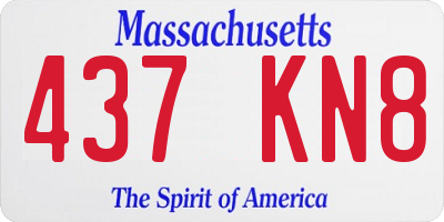 MA license plate 437KN8