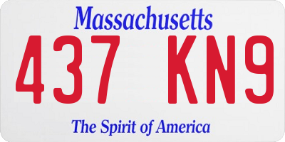 MA license plate 437KN9