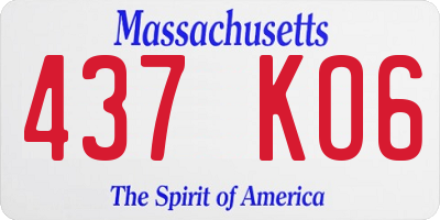 MA license plate 437KO6