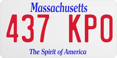 MA license plate 437KP0