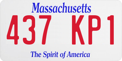 MA license plate 437KP1