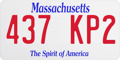 MA license plate 437KP2