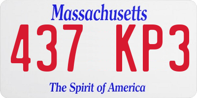 MA license plate 437KP3