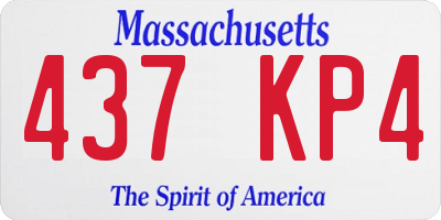 MA license plate 437KP4