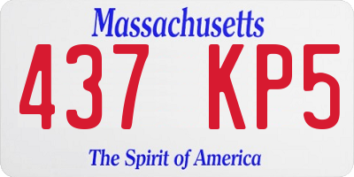 MA license plate 437KP5
