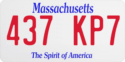 MA license plate 437KP7