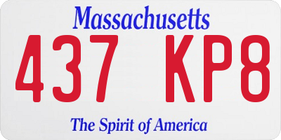 MA license plate 437KP8