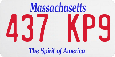 MA license plate 437KP9