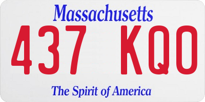MA license plate 437KQ0