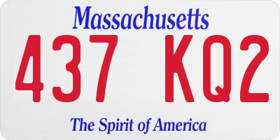 MA license plate 437KQ2