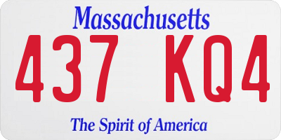 MA license plate 437KQ4