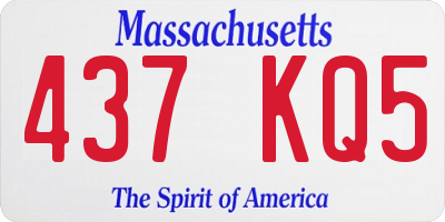 MA license plate 437KQ5