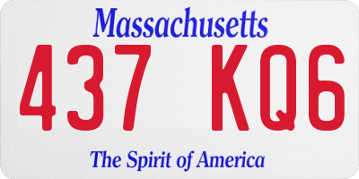 MA license plate 437KQ6