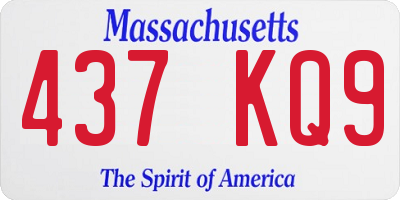MA license plate 437KQ9