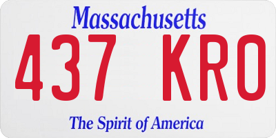 MA license plate 437KR0