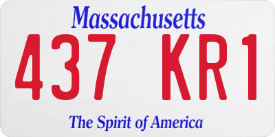 MA license plate 437KR1