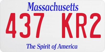 MA license plate 437KR2