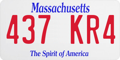 MA license plate 437KR4