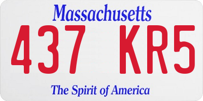 MA license plate 437KR5