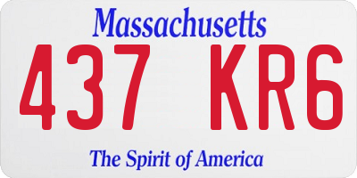 MA license plate 437KR6