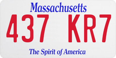 MA license plate 437KR7