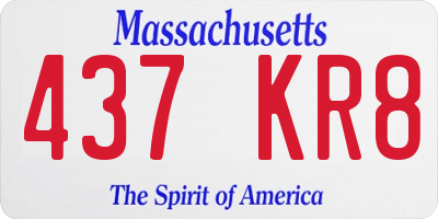 MA license plate 437KR8