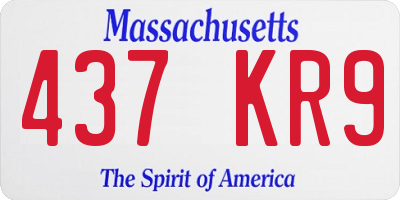 MA license plate 437KR9