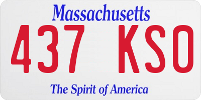 MA license plate 437KS0