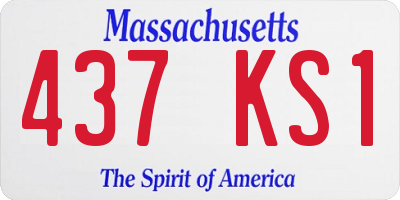 MA license plate 437KS1