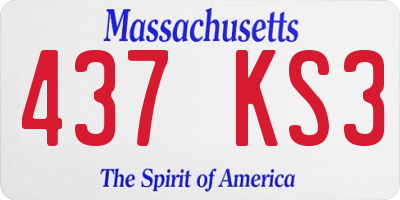 MA license plate 437KS3