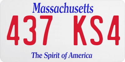 MA license plate 437KS4