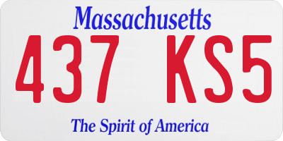 MA license plate 437KS5