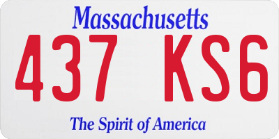 MA license plate 437KS6