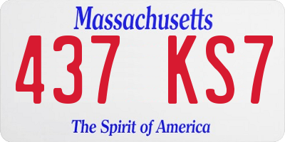 MA license plate 437KS7