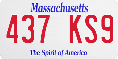 MA license plate 437KS9