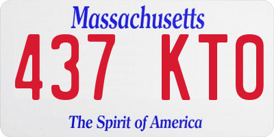 MA license plate 437KT0